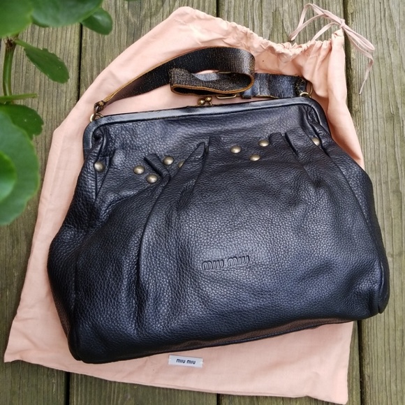 Miu Miu Handbags - Vintage Miu Miu Leather Studded Handbag by Prada
